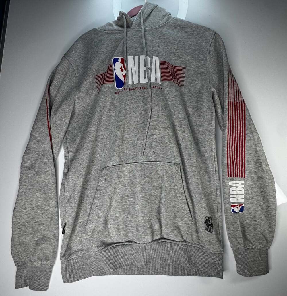 NBA National Basketball Association Hoodie Gray Pull Over Sweatshirt